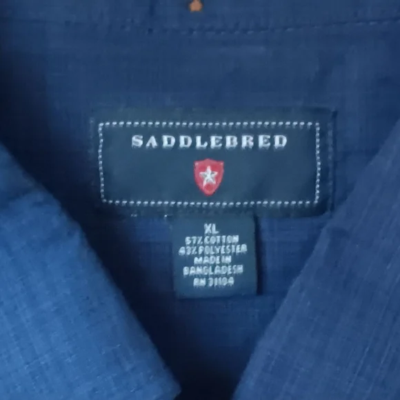 Saddlebred Men's Deep Blue Button Down Shirt - Picture 7 of 7